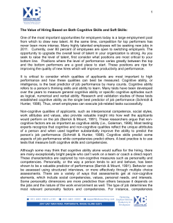 The Value of Hiring Based on Both Cognitive Skills and Soft Skills