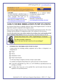 GOLF COURSE IRRIGATION PUMP STATIONS