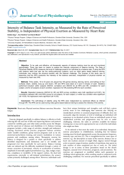 Intensity of Balance Task Intensity, as Measured by the Rate of