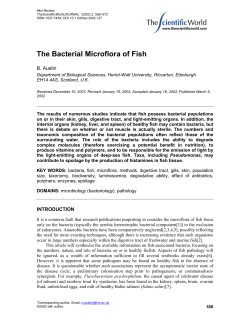 The Bacterial Microflora of Fish