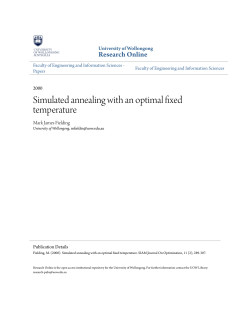 Simulated annealing with an optimal fixed - Research Online