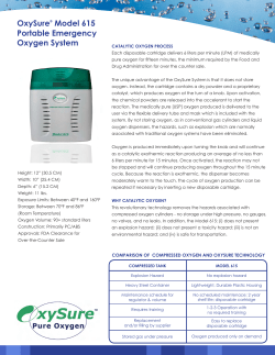 OxySure&reg; Model 615 Portable Emergency Oxygen System