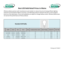 Best LED Bulb Retail Prices in Maine
