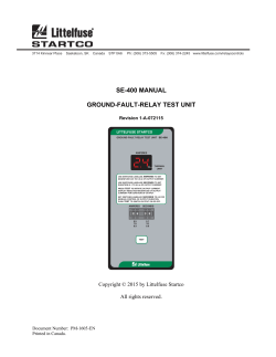 SE-400 Ground-Fault-Relay Test Unit Manual Rev 1-A