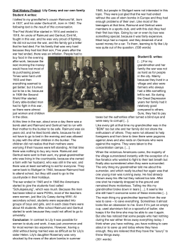 Oral History Project: Lily Casey and our own family Student A writes