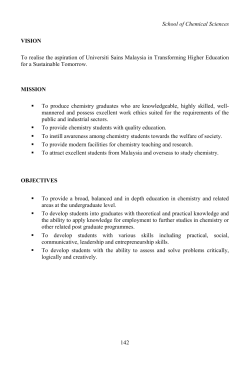 SCHOOL OF CHEMICAL SCIENCES