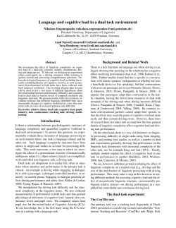 Language and cognitive load in a dual task environment