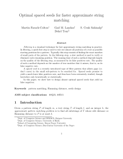 Optimal spaced seeds for faster approximate string matching