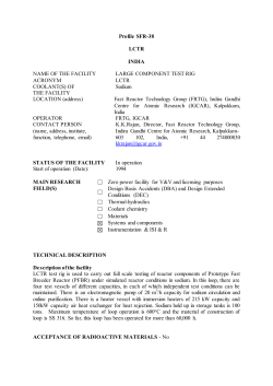 Profile SFR-38 LCTR INDIA NAME OF THE FACILITY LARGE