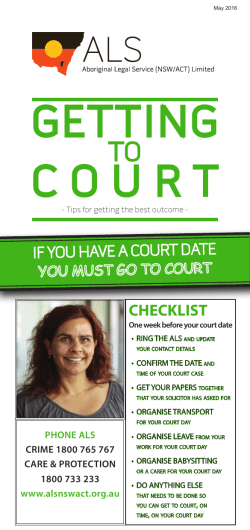 Getting to court