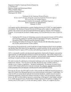 Prepared on behalf of American Chemical Society by: 1 of 3 J. Carl