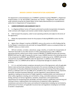 broker carrier transportation agreement