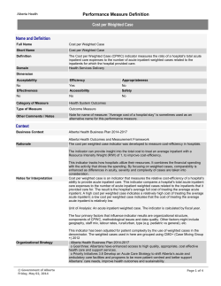 Cost per Weighted Case - Open Government Program