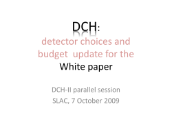 DCH: detector choices and budget update for the White paper