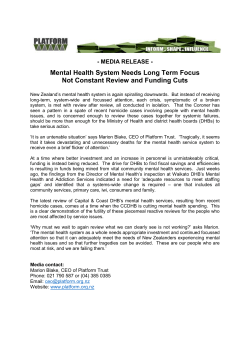 Mental Health System Needs Long Term Focus Not Constant