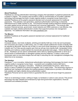 PassfacesTM a Breakthrough in Strong Authentication
