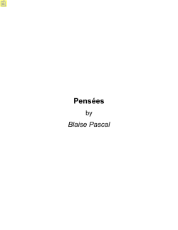 Blaise Pascal Pensee.. - Online Christian Library