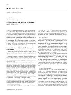 Perioperative Heat Balance - Outcomes Research Consortium