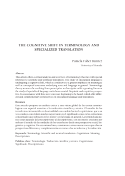 The Cognitive Shift in Terminology and Specialized Translation