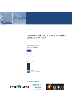 opportunities for dutch clean energy companies in china
