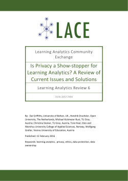 Is Privacy a Show-stopper for Learning Analytics? A Review of