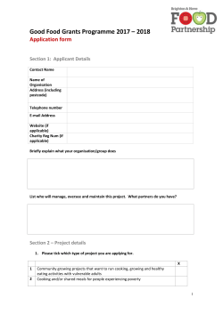 Good Food Grants Application form