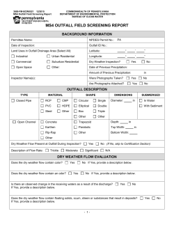 MS4 Outfall Field Screening Report