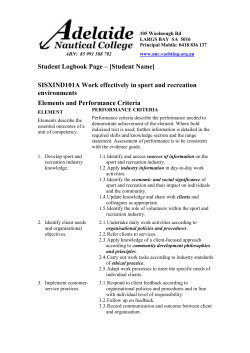 SISXIND101A Work effectively in sport and recreation