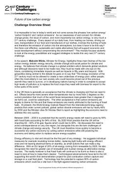 Future of low carbon energy