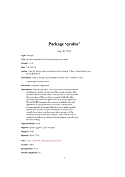 Package `qvalue`