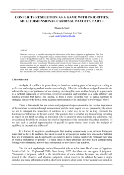 conflicts resolution as a game with priorities: multidimensional