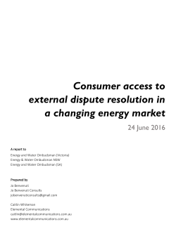 Consumer access to external dispute resolution in a changing