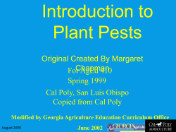 Introduction to Plant Pests