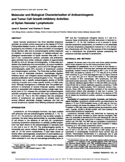 Molecular and Biological Characterization of