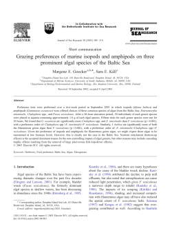 Grazing preferences of marine isopods and amphipods on three