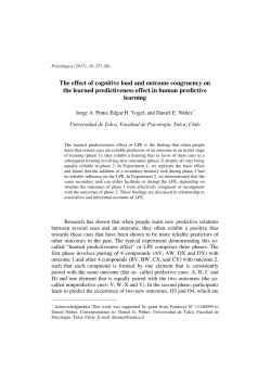 The effect of cognitive load and outcome congruency on the learned