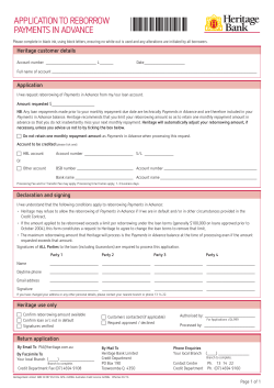 ApplicAtion to ReboRRow pAyments in AdvAnce