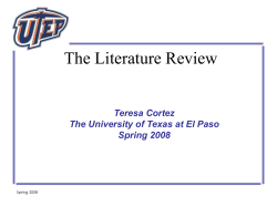 the literature review - The University of Texas at El Paso