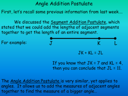 Angle Addition Postulate Notes