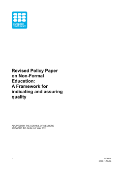 Revised Policy Paper on Non-Formal Education: A Framework for