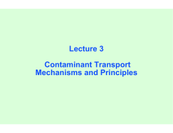 Lecture 3 Contaminant Transport Mechanisms and Principles