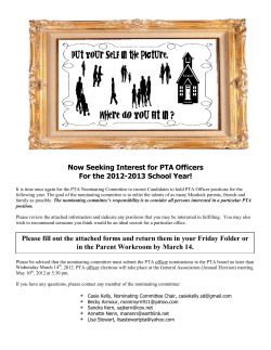 Now Seeking Interest for PTA Officers For the 2012