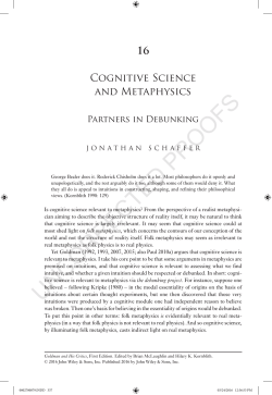 Cognitive Science and Metaphysics: Partners in