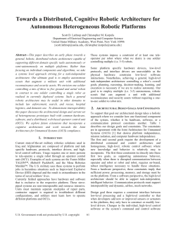Towards a Distributed Cognitive Robotic Architecture