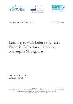 Financial Behavior and mobile banking in Madagascar