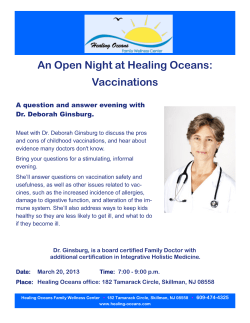 An Open Night at Healing Oceans: Vaccinations