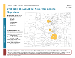 It`s All About You: From Cells to Organisms