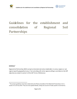 Guidelines for the establishment and consolidation of Regional Soil