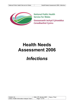 Health Needs Assessment 2006: Infections