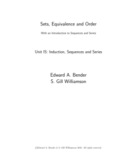 Induction, Sequences and Series - University of California San Diego